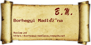Borhegyi Madléna névjegykártya